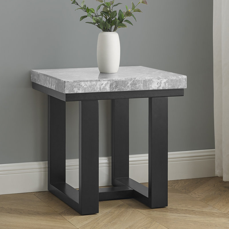 Anagabriel Marble Top End Table, Gray