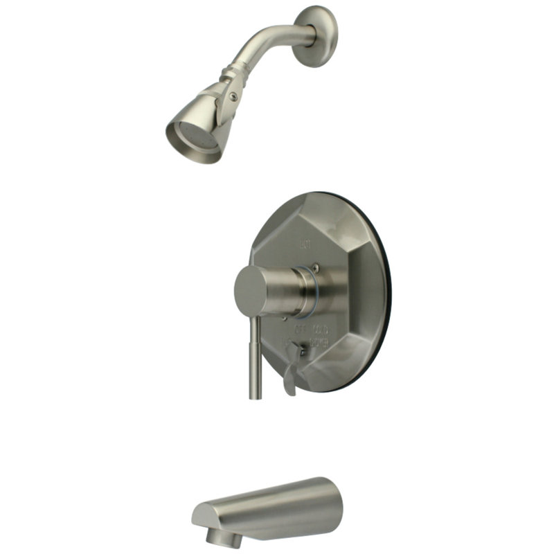 Kingston Brass Concord Single-Handle Pressure Balanced Tub and Shower Faucet, Brushed Nickel