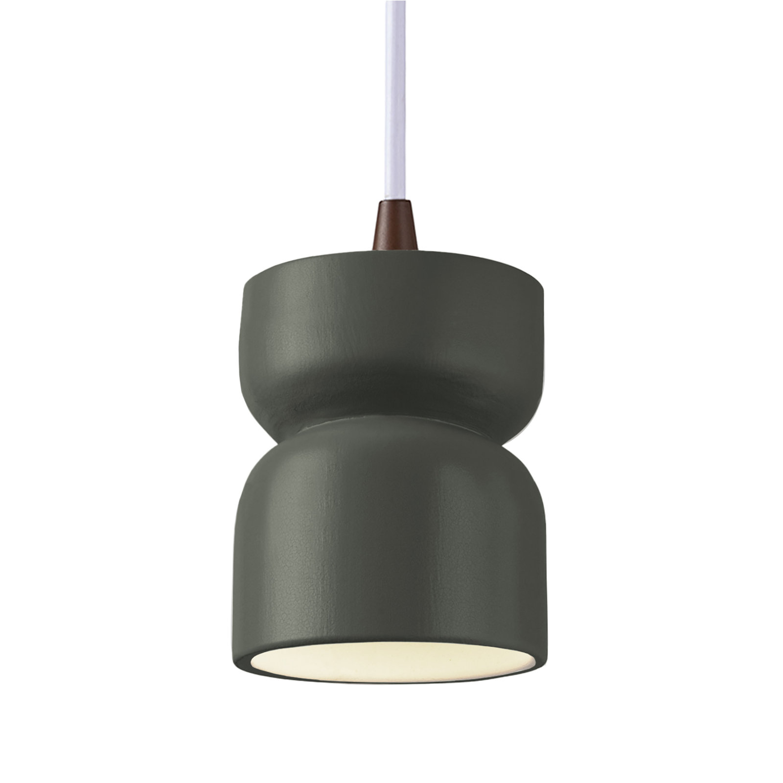 Nysta Ceramic Dimmable Pendant, Pewter Green, Dark Bronze
