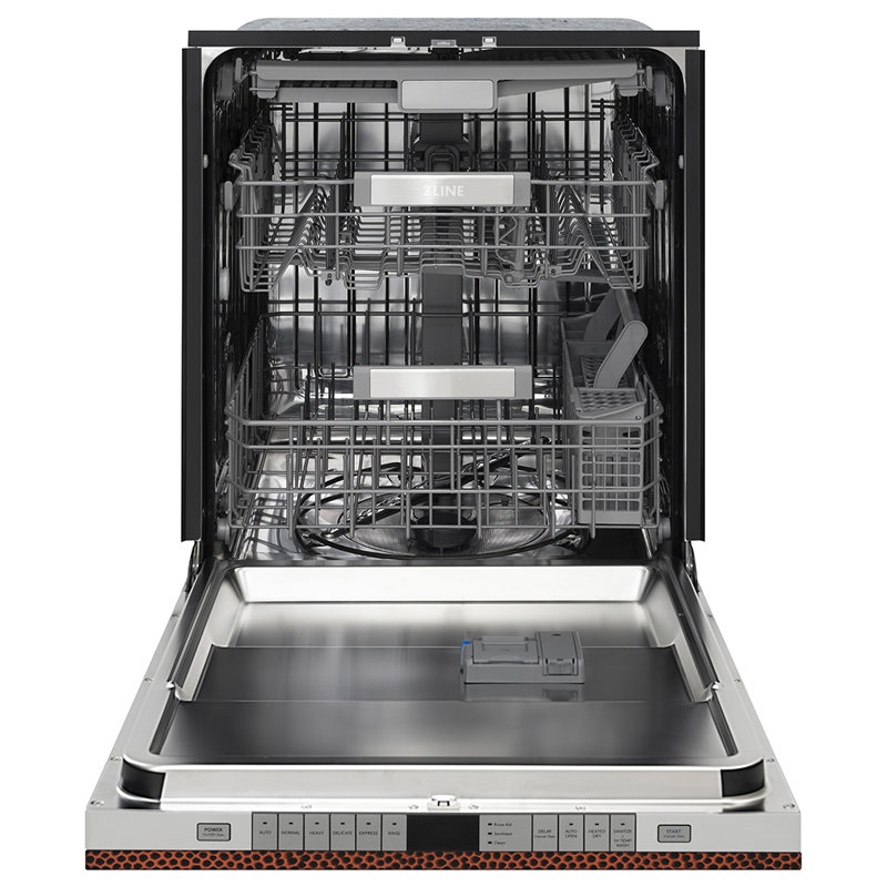 ZLINE 24 in. Monument 3rd Rack Dishwasher with Auto Door Open, 44dBa, Hand Hammered Copper Panel, Hand Hammered Copper
