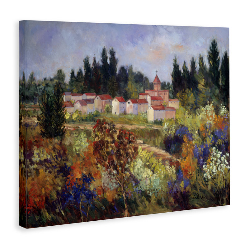 Art mural toscan campagne toscane par Alexi Fine, H 36 po x l 48 po