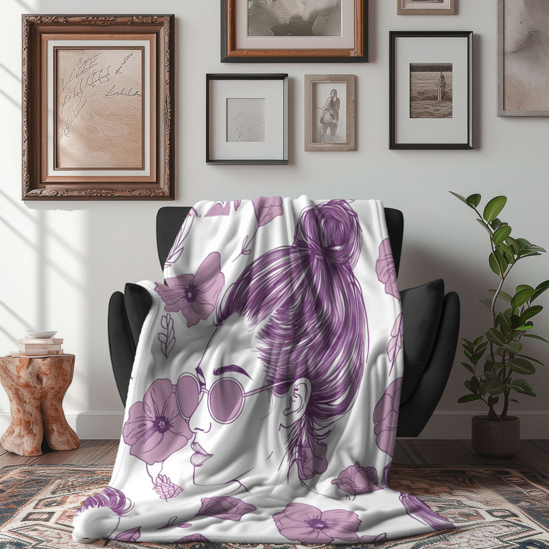 Couverture sherpa rose 1 pièce, L 50 po x L 60 po