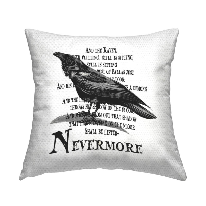 Coussin Nevermore Raven Spooky Halloween
