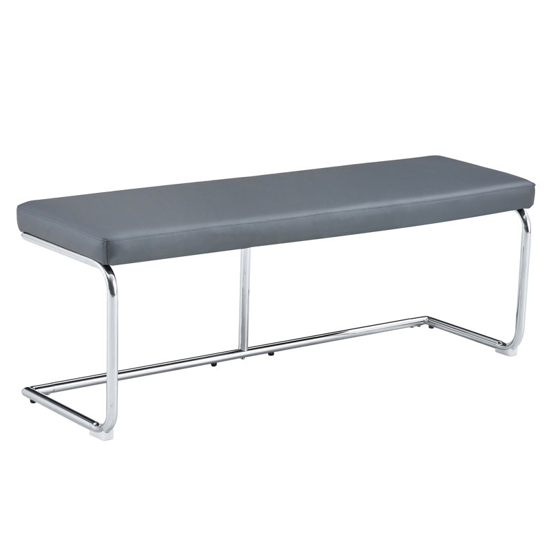 Banc gris en similicuir de 51,5 po pour cuisine, banc et salle à manger