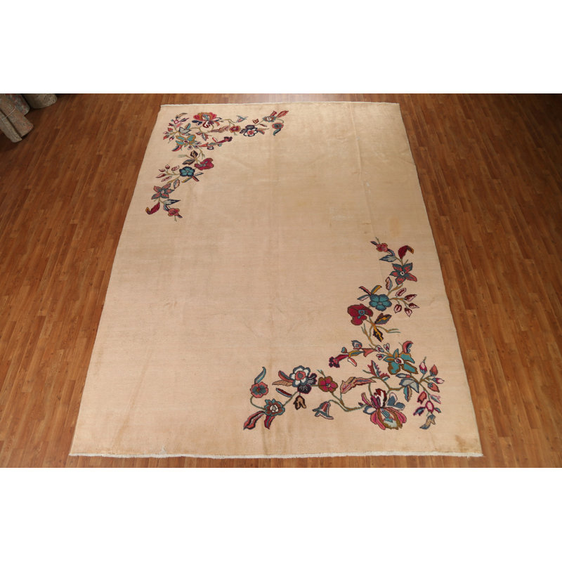 Tapis oriental rétro Art déco 9 x 13