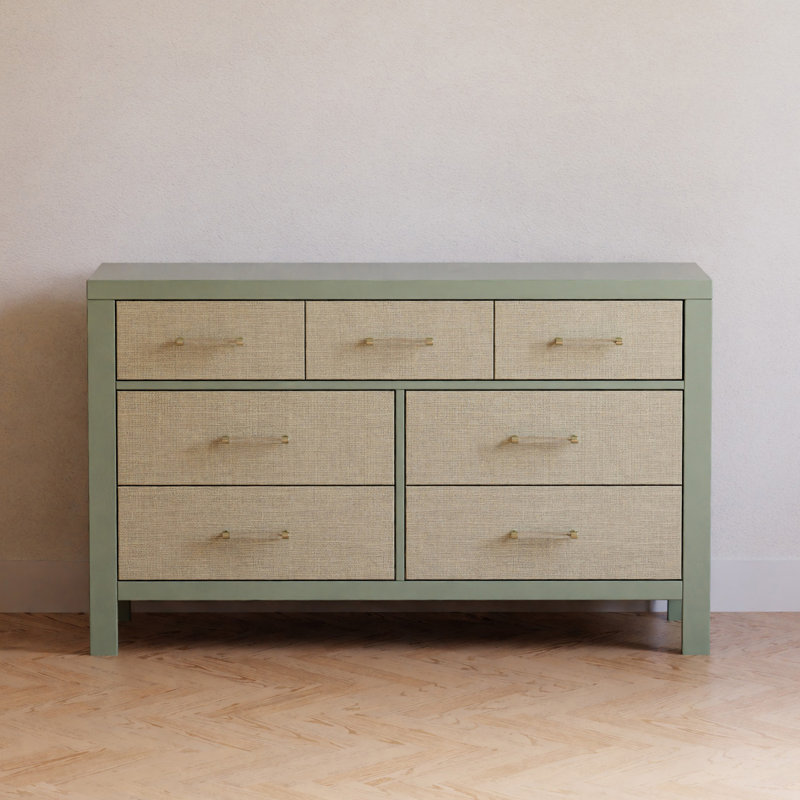 Eloise 7-Drawer Assembled Dresser, French Sage/Performance Sand Eco-Weave