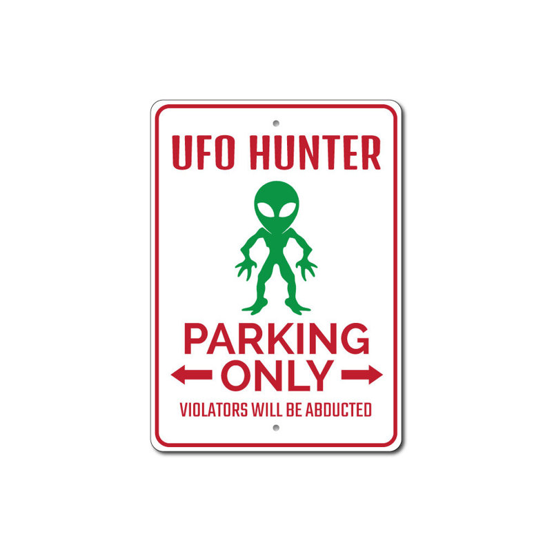Plaque UFO Hunter, H 10 po x l 14 po x P 0,04 po