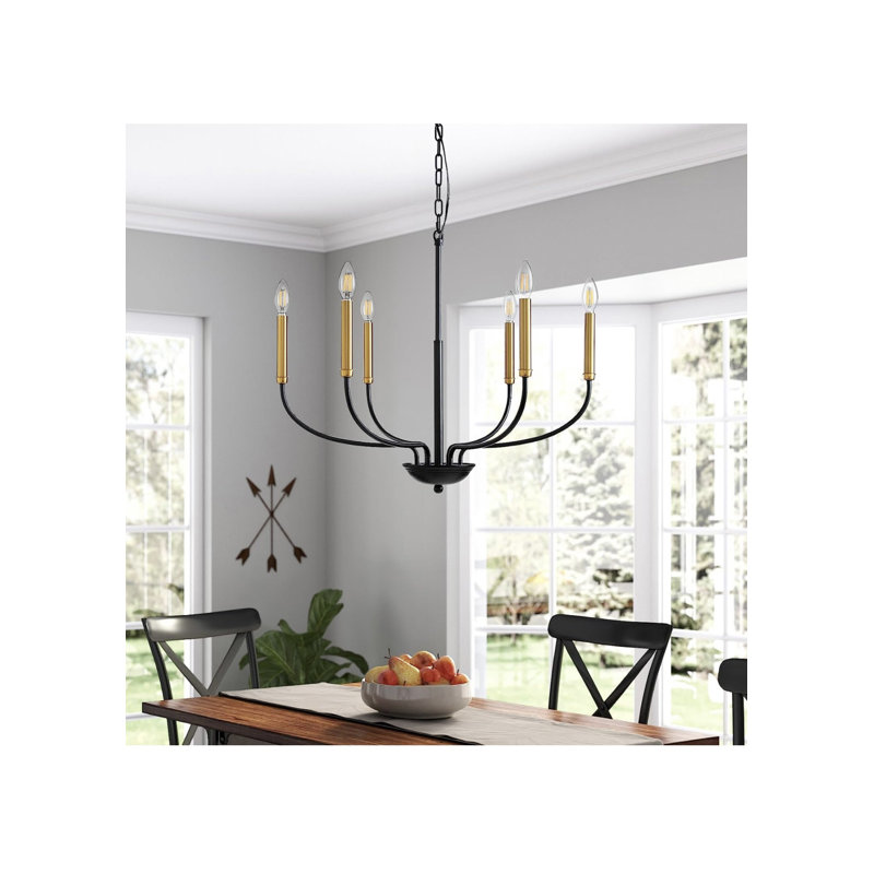 Lustre à 8 lumières, 6 ampoules