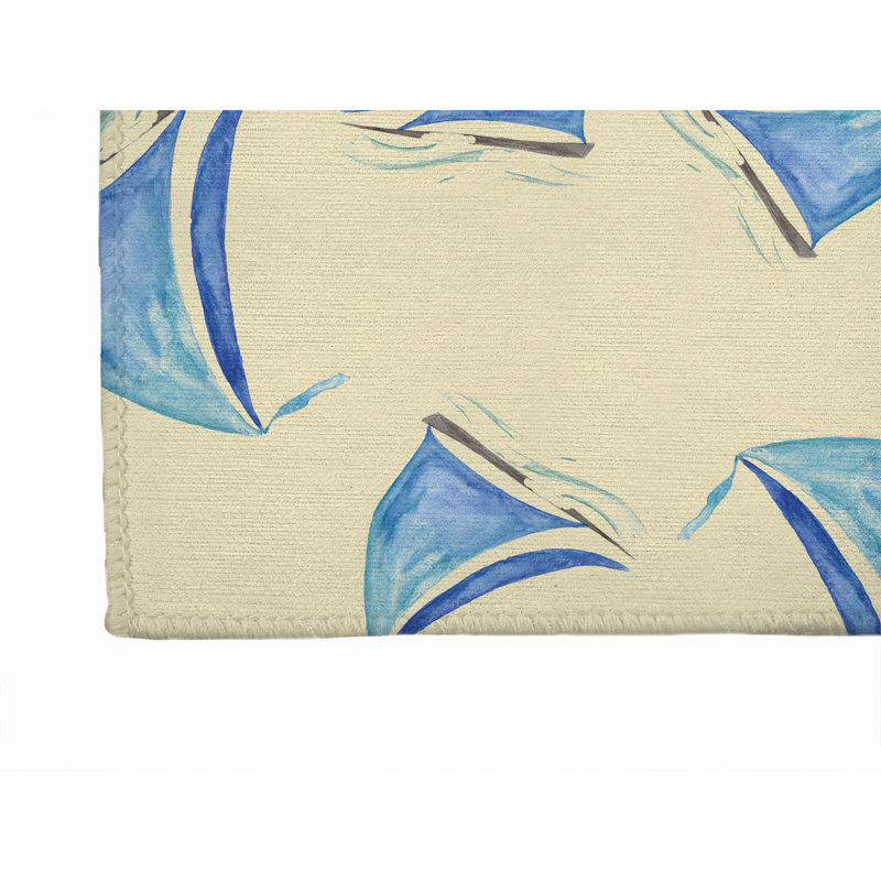 Summer Sailboats Outdoor Rug, Runner 2'6" x 8'