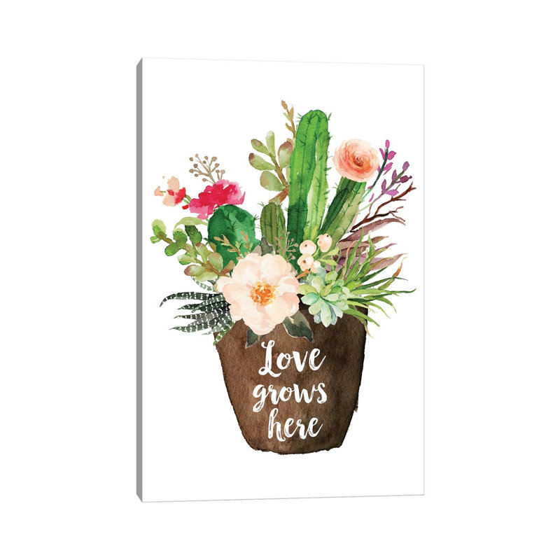 Love Grows Here - Painting on Canvas, Wrapped Canvas, 101.6cm H x 66.04cm W x 1.91cm D