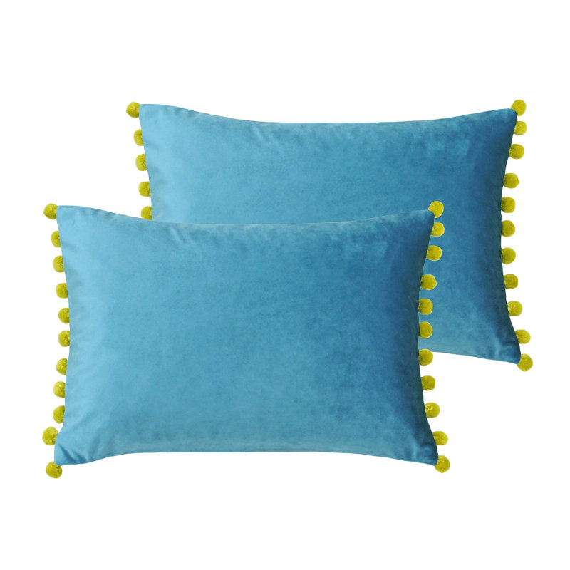 Fiesta Rectangular Scatter Cushion, Teal/Bamboo