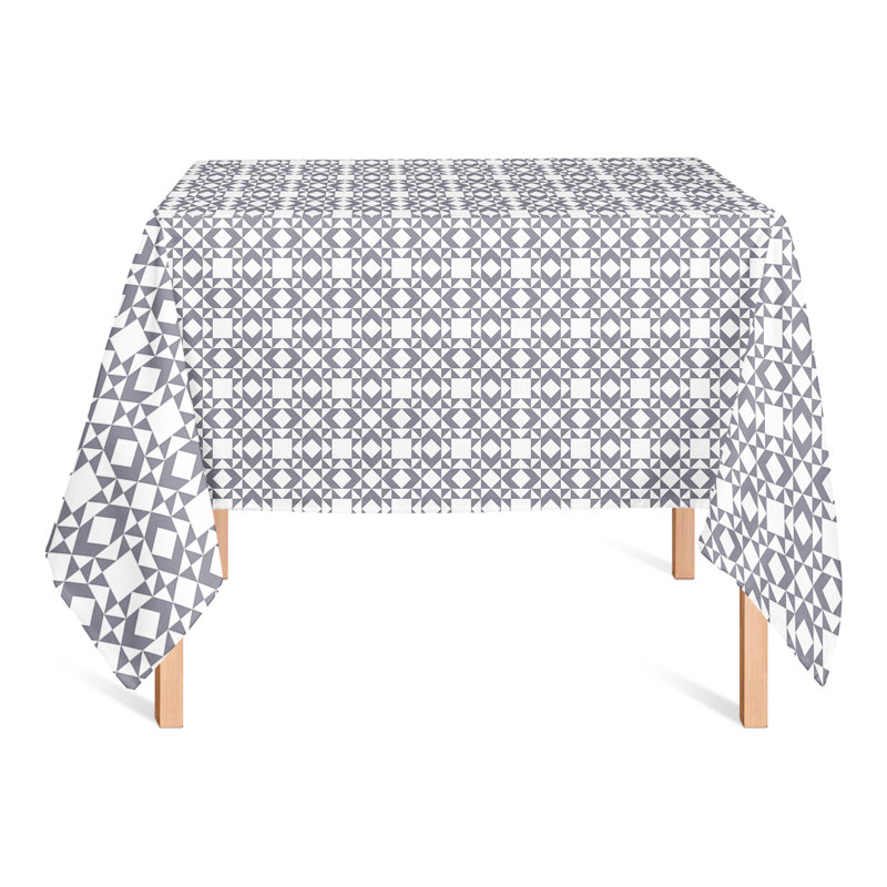 Nappe carrée en polyester à motif géométrique, Gris foncé