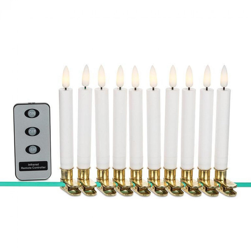 Set Of 10 Led Clip On Christmas Tree Candle