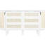 Lit double avec rangement caché et style tissé moderne en blanc - pour les petits espaces Matelas pliable Pratique Élégant tiroir à garniture avant Armoires latérales extra et longue durée L 76,4 po x l 108,3 po H 42 po