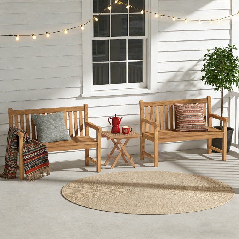  Grade A Teak Outdoor Patio Set of 3 (2 Chairs + 1 Side Table)