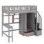 Lit mezzanine simple avec bibliothèque, tiroirs, bureau et garde-robe-200271517