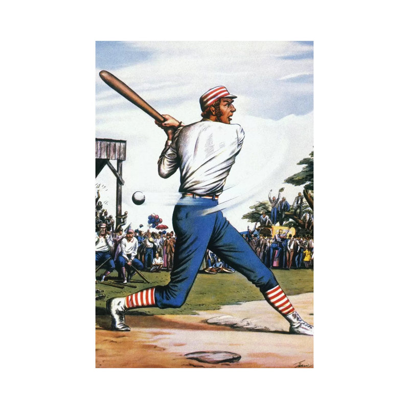 Casey at the Bat, 1888 1 Piece Wrapped Canvas Painting, 30.48 cm H x 45.72 cm W