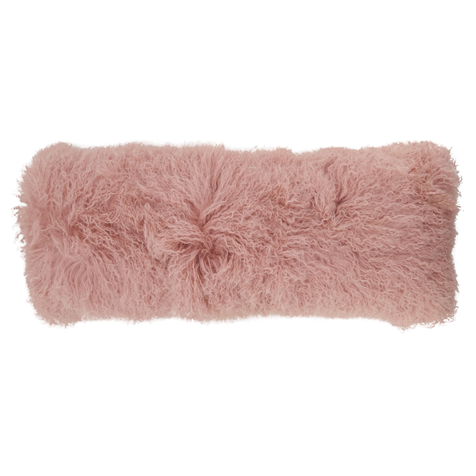 Iyana Wool Lumbar Throw Pillow, Rose, 14"H x 36"W