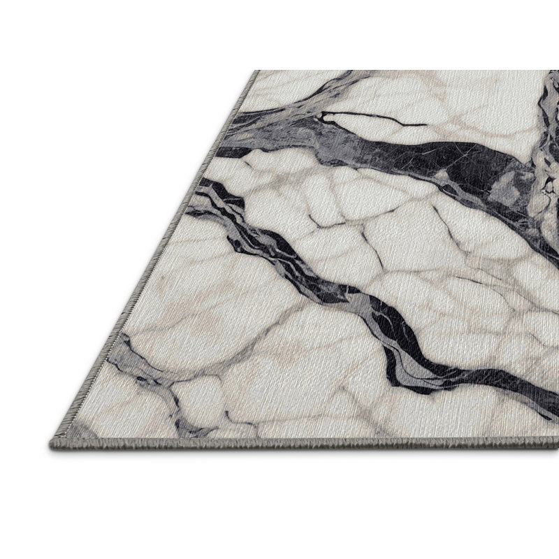 Machine Washable Gray Area Rug, Rectangle 2' x 3'