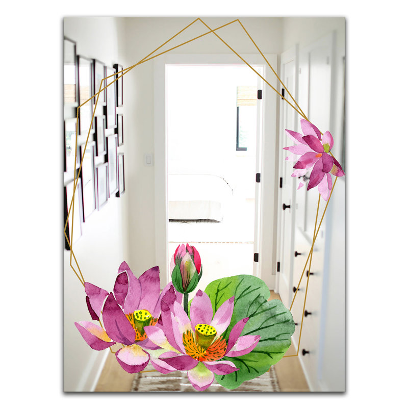 Miroir de coiffeuse traditionnel traditionnel efflorescent, H 39,4 po x l 29,5 po
