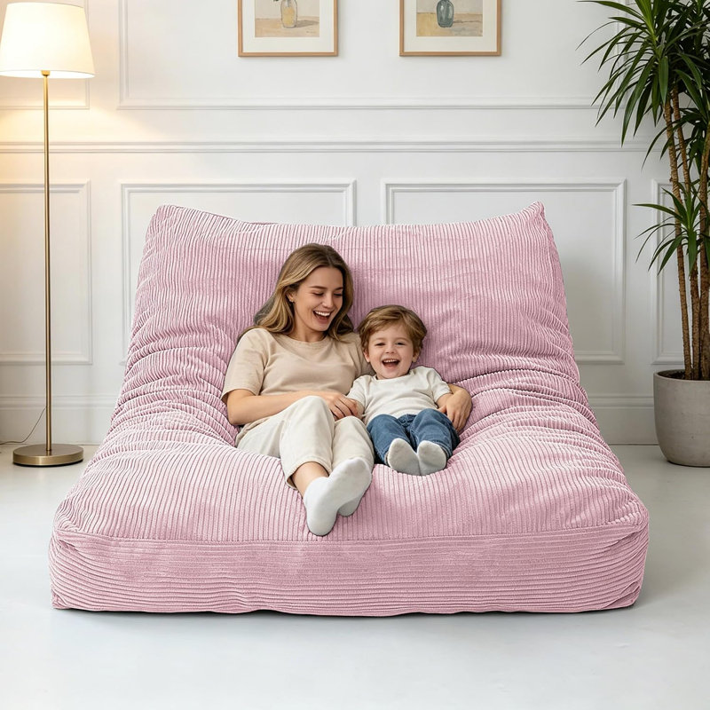 Fauteuil à billes double pleine grandeur, Lit double, Rose