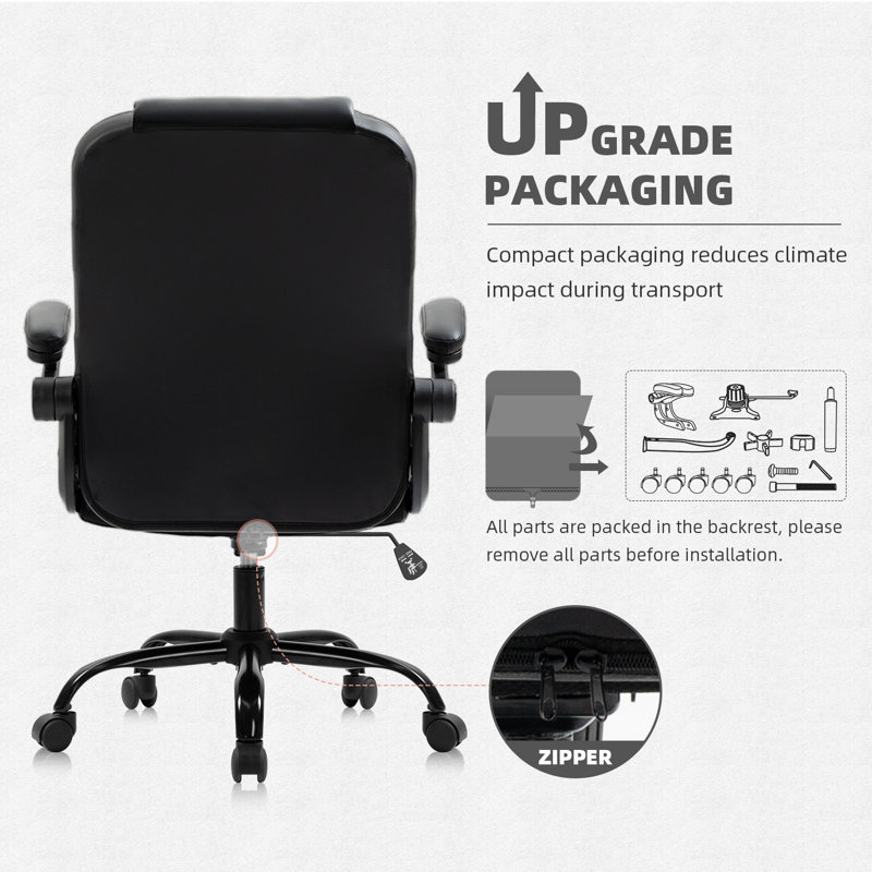 Fauteuil de direction en similicuir, Noir