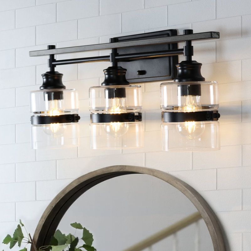 Sudley Light Metal Bathroom Dimmable Black Vanity Light, 3