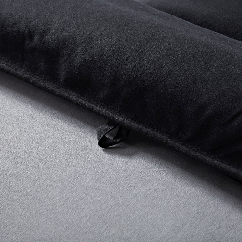 Box Stitch Comforter, Black/Gray, Full/Queen Comforter
