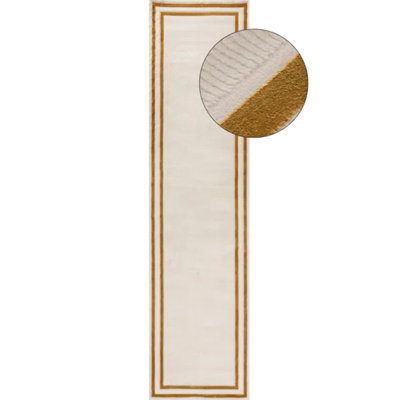 Carmel Modern Bordered Cream/Gold Area Rug
