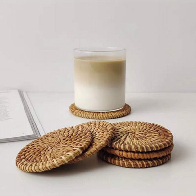 Wood Round 6 Piece Coaster Set