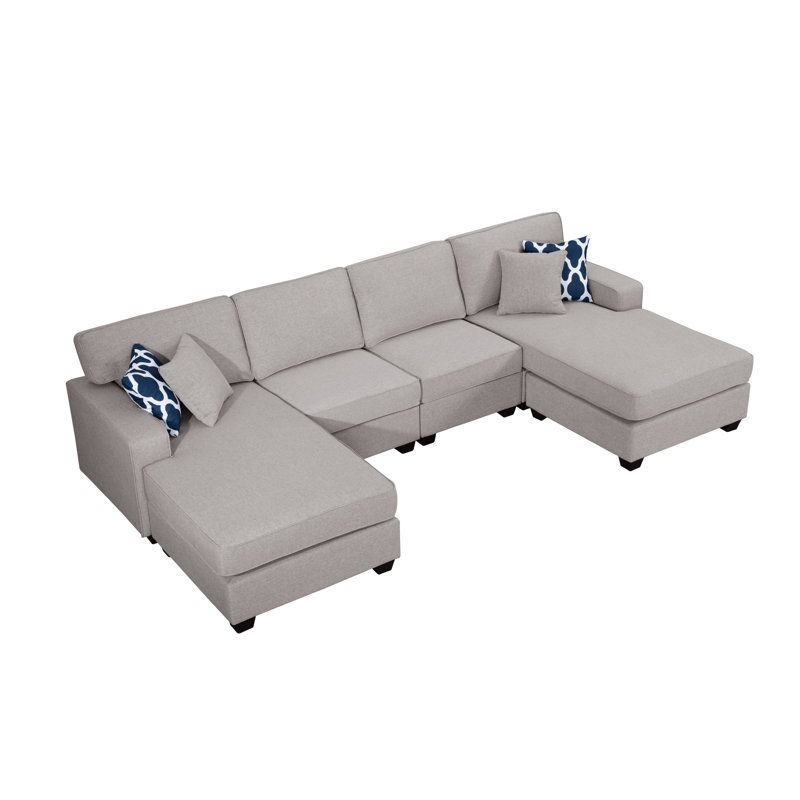 Canapé modulaire rembourré Onesia, Polyester gris