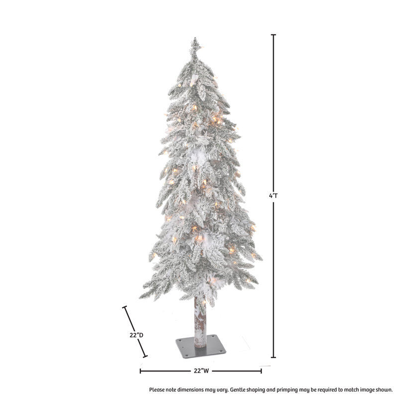 Arbre de Noël artificiel vert givré avec 300 lumières, 4 pi