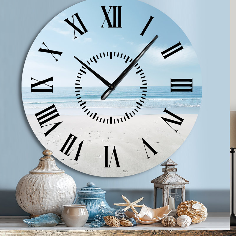 Minimalisme Beachside Serenity - horloge murale, Grand