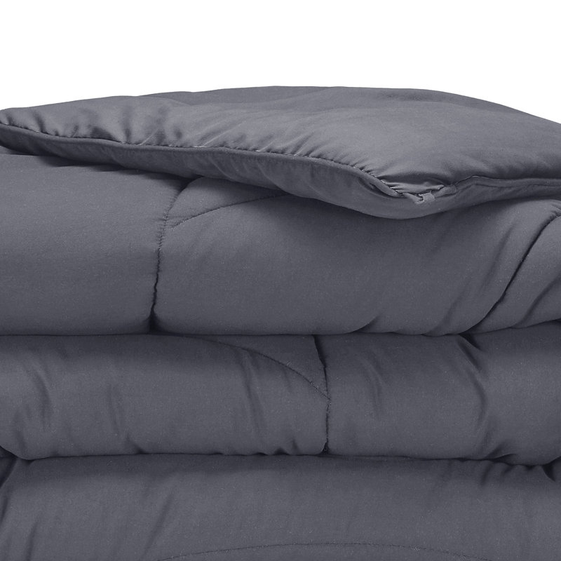 Box Stitch Comforter, King Comforter, Dark Gray