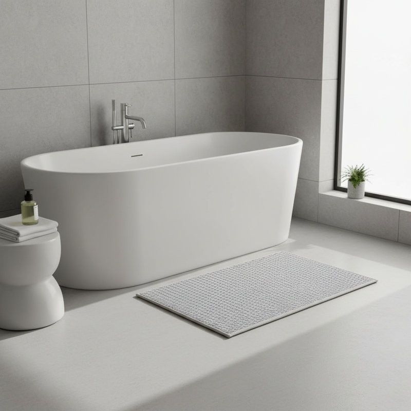 Tapis pour salle de bain 16 po x 24 po, Light Grey