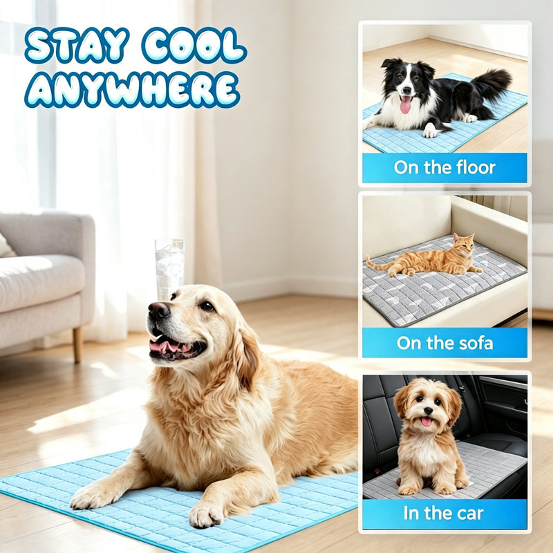 Waterproof Pet Cooling Mat L Gray 70×50cm
