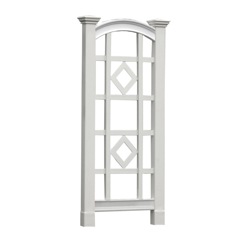Milan White Vinyl Trellis with Diamond Lattice Design