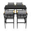 Metal Frame Outdoor Dining Set With Chairs For Patio, Balcony And Backyard