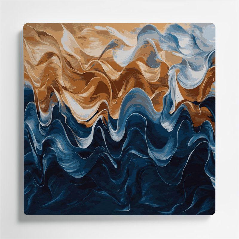 «Lyrical Abstraction 59», art mural en métal bleu, H 32 po x l 32 po