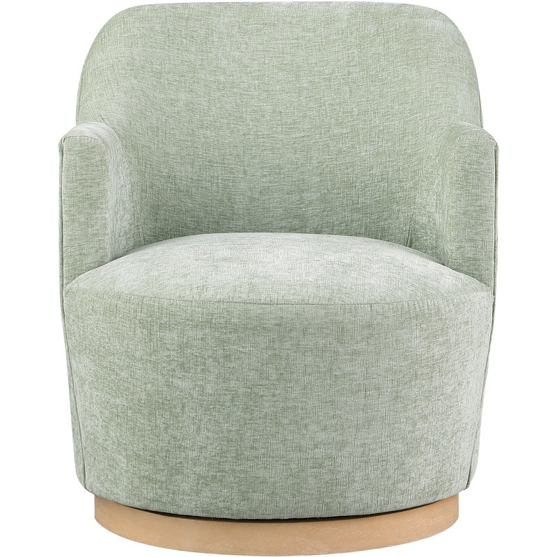Fauteuil pivotant rembourré Hudnut, Tissu chenille menthe