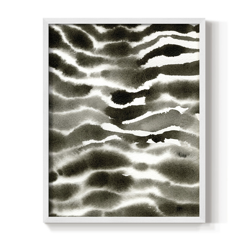 Impression encadrée Jungle Stripe II - bois massif, H 10 po x l 8 po, Blanc