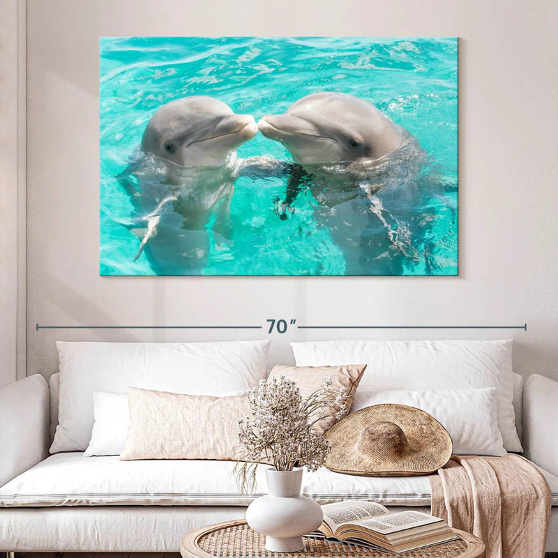 Dauphins s'embrassant, H 34 po x l 51 po