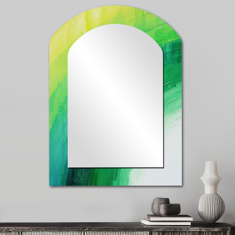 Magique arc-en-ciel Essence of Spectrum - miroir décoratif asymétrique arc-en-ciel, grand miroir mural arqué traditionnel, impression d'art en métal
