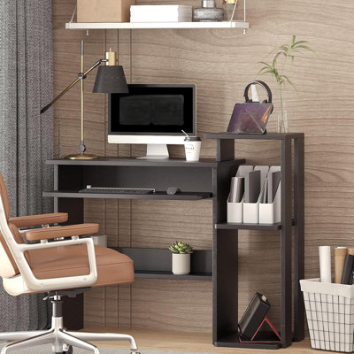 A simple and practical computer desk with optimized space,Black