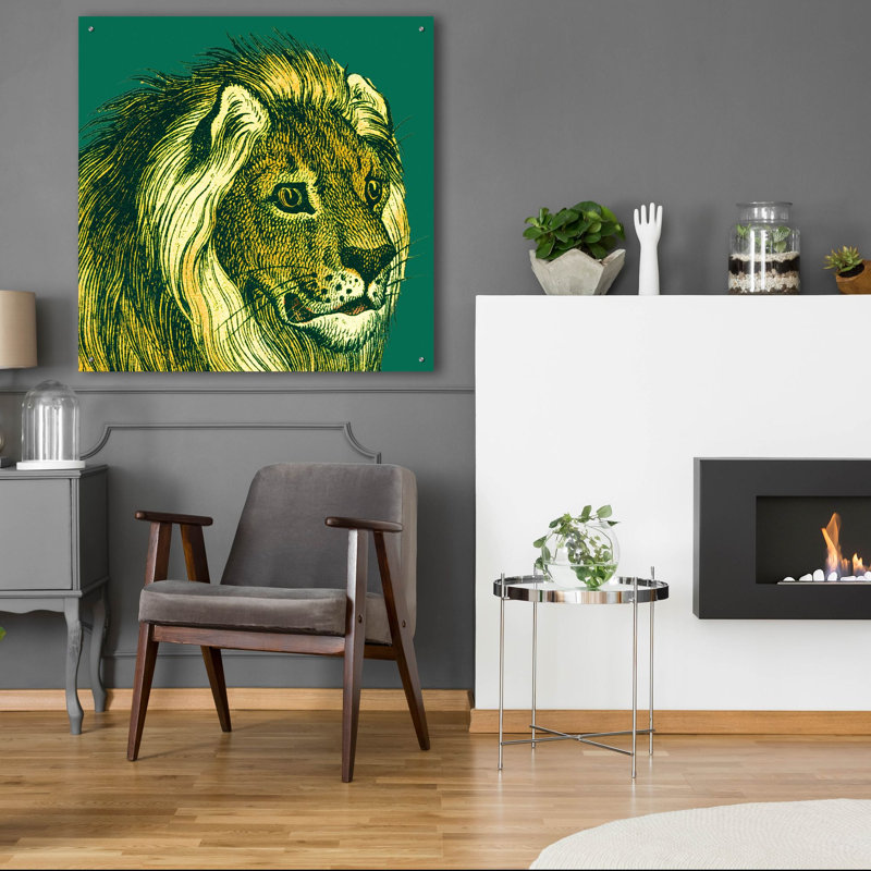 «Jungle Flair 3» par Wild Apple, art mural en verre acrylique Epic Art, 36 po x 36 po, H 36 po x l 36 po