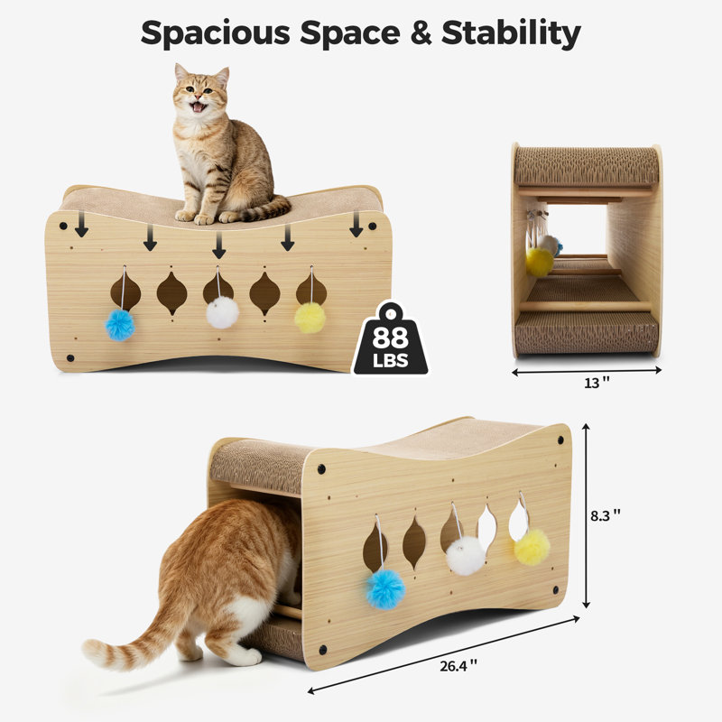 Cat Scratcher Tunnel with Interactive Balls