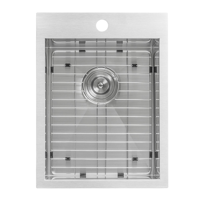Tirana 15" L x 15" W Drop-In Bar Sink, StainlessSteel, 20" L x 15" W