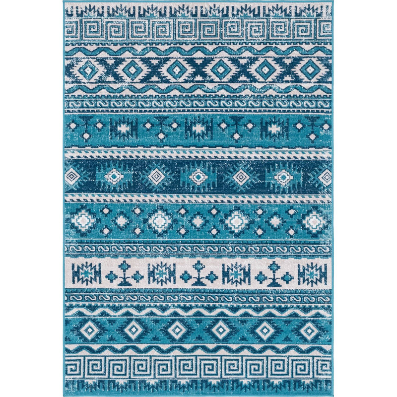 Geometric Indoor Rug, Rectangle 4'1" x 6'1"