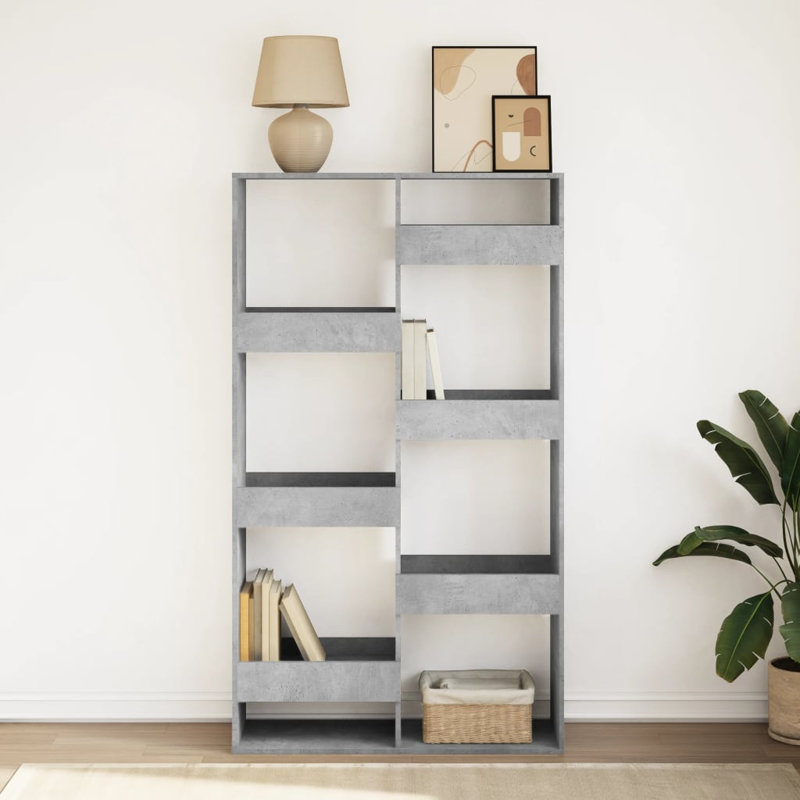 Bryton 115cm H x 100cm W Book Cabinet Bookcase, (8 Shelves) 175cm H x 100cm W x 33cm D, Black