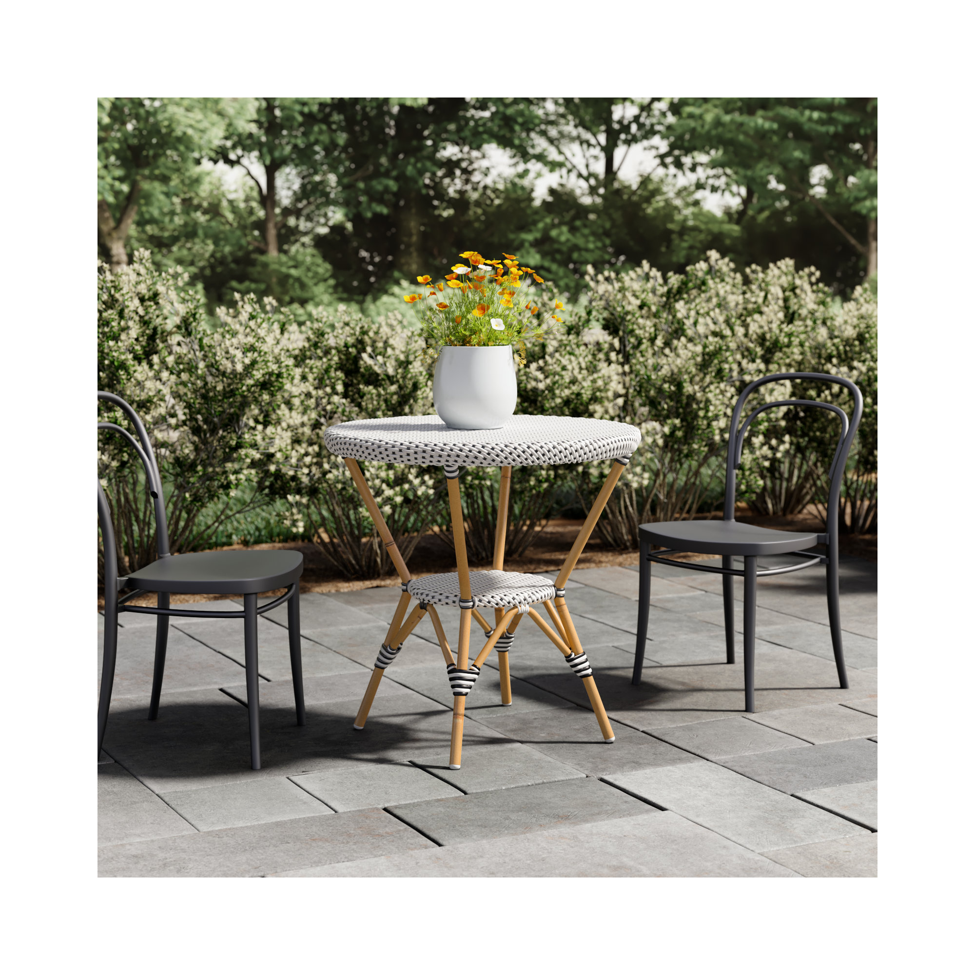 Ellie Bistro Table, Black/White